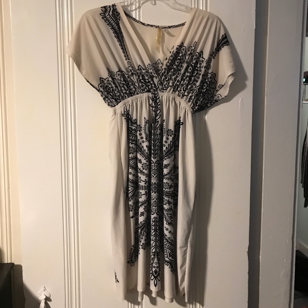 Mandala Cream/off white and Black Dress